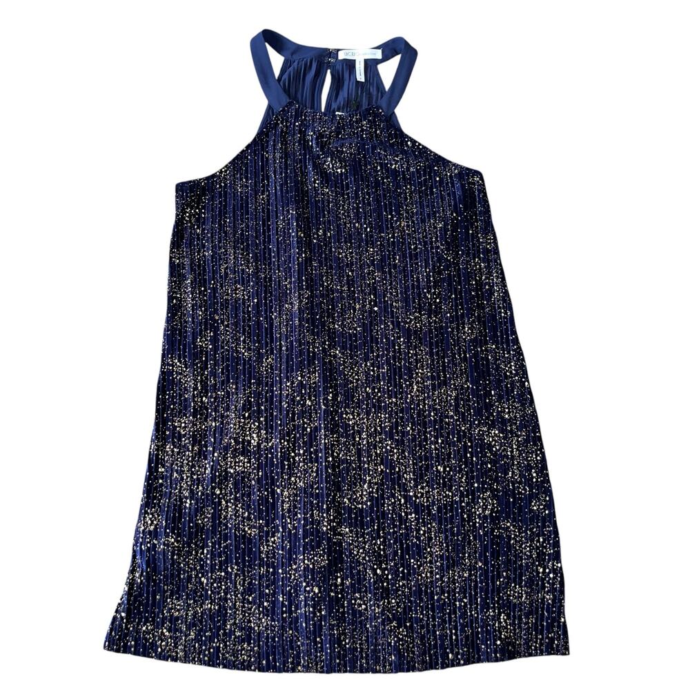 Velvet Pleated Mini Dress Metallic - Picture 5 of 9